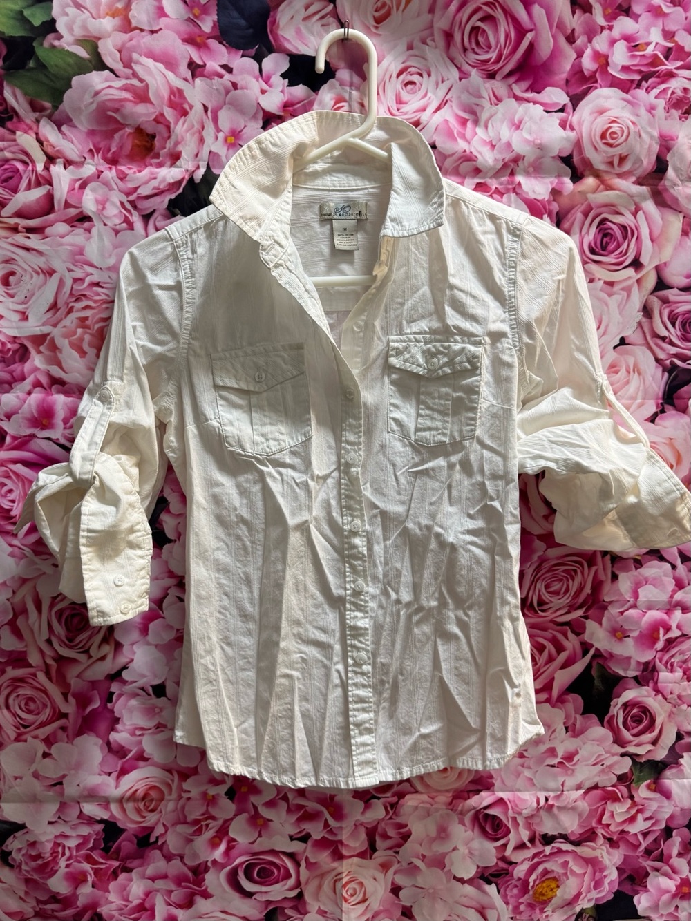 So Wear It Declare It White Cotton Shirt with Embroidered Logo